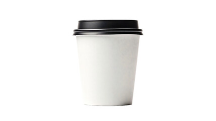 White blank paper coffee cup isolated in white transparent background.