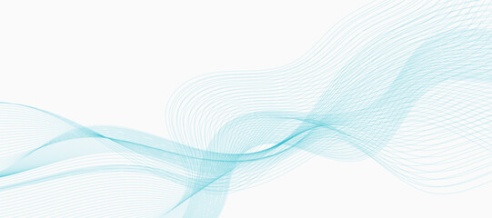 Abstract vector background with smooth color wave. Smoke wavy lines. Vector blue waves background