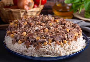 Traditional delicious Turkish cuisine; local pilaf (Turkish name; Sivas Divrigi pilavi, Sivas pilavi, Divrigi pilavi)