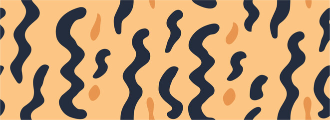 Abstract Freehand Background Design. Halftone monochrome texture background. Organic rounded maze lines ornament. Vector illustration. Seamless.