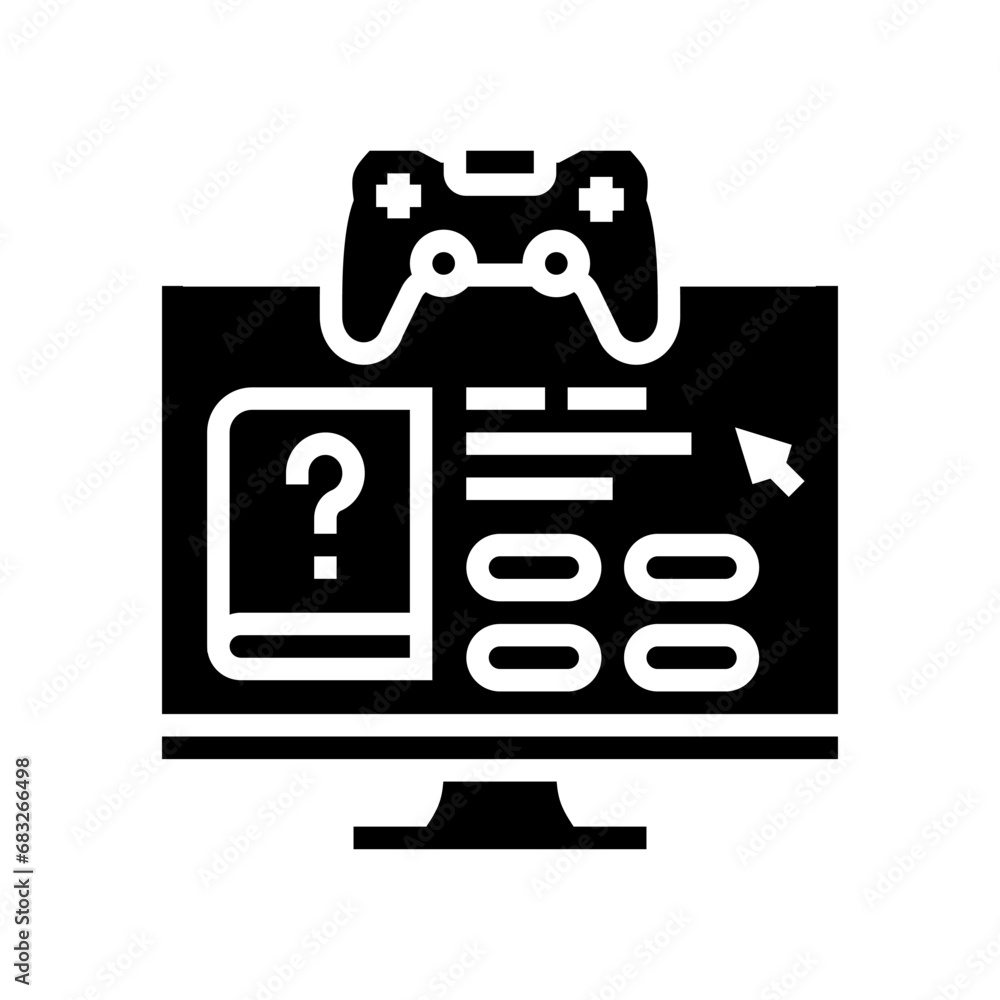 Poster gamification online learning platform glyph icon vector. gamification online learning platform sign.
