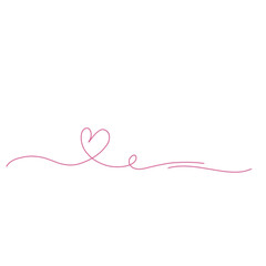 Heart style on artline. Pinky love artline style. Thin contour and romantic symbol for greeting card and web banner in simple linear style. 