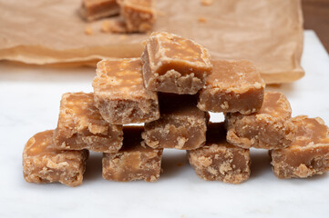 American sweets, homemade butter fudges, confection made by mixing sugar, butter and milk