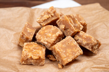 American sweets, homemade butter fudges, confection made by mixing sugar, butter and milk