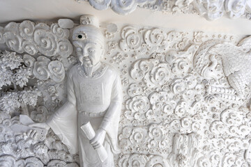 background of one of the major tourist attractions in Chiang Rai province of Thailand (Wat Huay Pla...