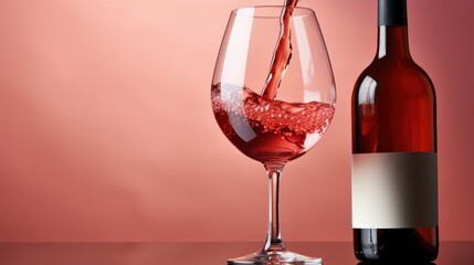 Rose Wine Tasting Glass Poured Bottle, HD, Background Wallpaper, Desktop Wallpaper