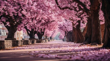 Sakura Cherry Blossoming Alley Wonderful Scenic, HD, Background Wallpaper, Desktop Wallpaper