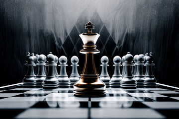 Chess with smoke business idea background Generative AI
