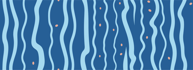 Geometric pattern. Clean. Vector seamless pattern. Abstract seamless pattern with strips. Seamless pattern Silhouette diver with fishes .