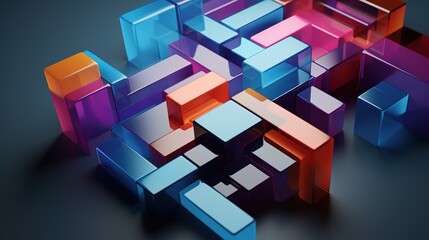 Obraz premium Geometric colourful 3d shape pattern background.