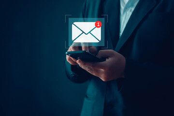 New email notification ideas for business email communication and digital marketing, email, data,...