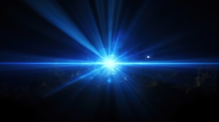 Flashlight in the dark. bright light flashing.