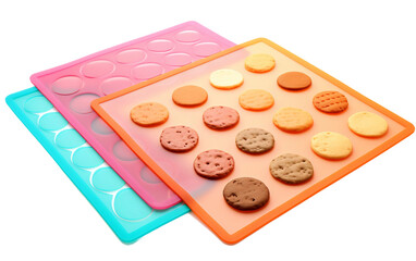 Array of Silicone Baking Mats Isolated on Transparent Background PNG.