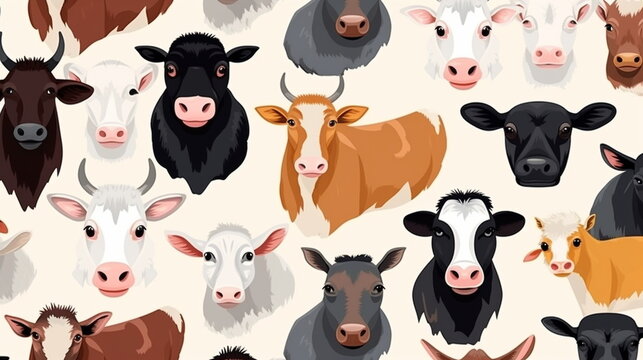 Wallpaper with images of cows
