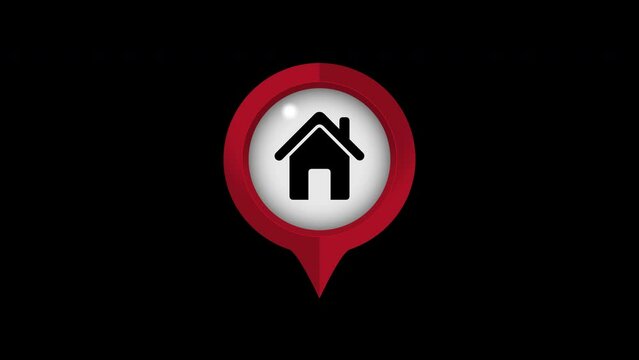 Real Estate Red Map Pointer On Alpha