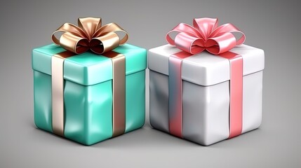Obraz premium Gift boxes illustration modern holiday surprise box Delight present.