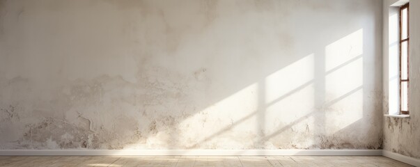 White plastered wall background, with sunlight reflect.