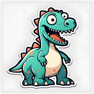 Green color dinosaur sticker
