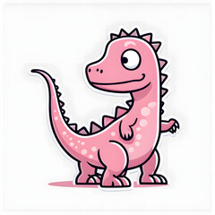 Pink dinosaur sticker