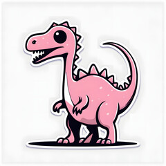 Pink dinosaur sticker