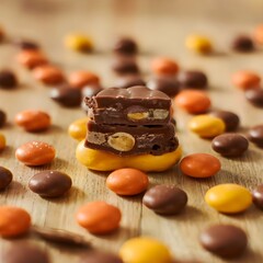 Obraz na płótnie Canvas chocolate candy on a plate