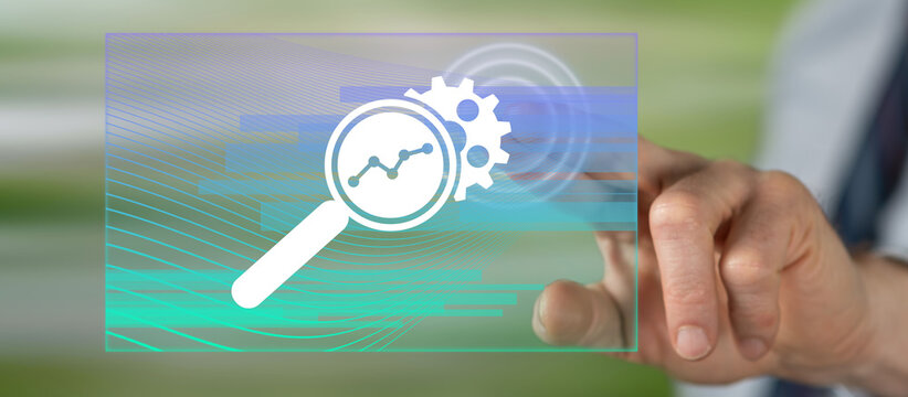 Man touching a market research concept