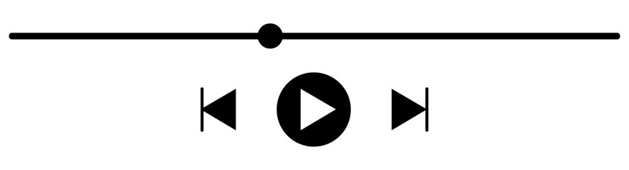 Music PLayer Botton Icon. Vector Isolated.