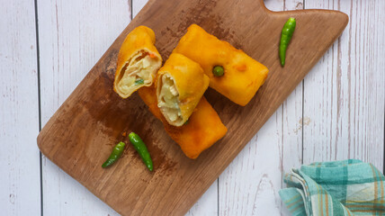Vegetable rissoles on white background 