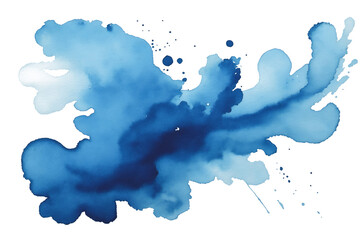 Obraz premium abstract watercolor blue splash on transparent background