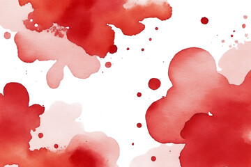 abstract watercolor red splash on transparent background