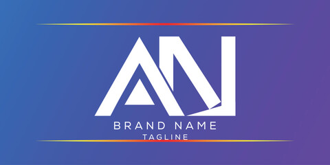 Alphabet letters Creative Monogram logo AN, NA, A and N vector illustration.