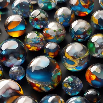 Abstract background with colorful glass marbles