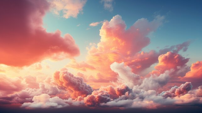 Blurred Colorful Pastel Natural Sky Clouds, HD, Background Wallpaper, Desktop Wallpaper