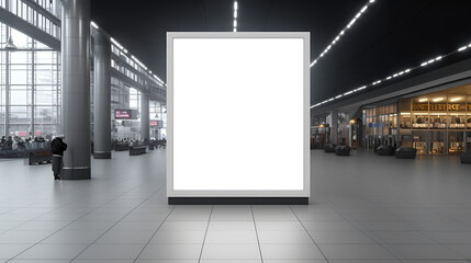 Outdoor sign blank in the futuristic city, business concept,Street Advertising Displays Images .AI Generative 