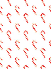 seamless pattern with red Christmas cane