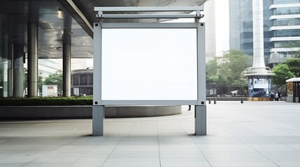 Realistic street big billboard mock up blank for presentation advertising. .AI Generative 