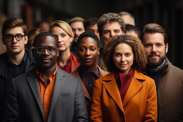 Group of people posing in front of a camera.