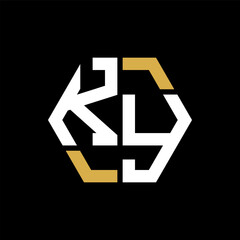 KY letter logo creative design.KY black monogram polygonal shape vector. KY unique design.
