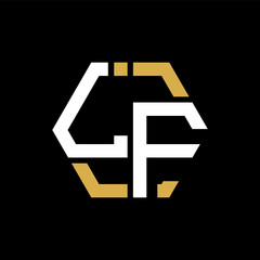 LF letter logo creative design.LF black monogram polygonal shape vector. LF unique design.
