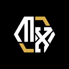 MX letter logo creative design.MX black monogram polygonal shape vector. MX unique design.
