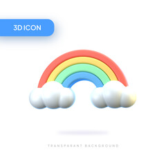 cloud rainbow 3D Illustration Icon Pack Element