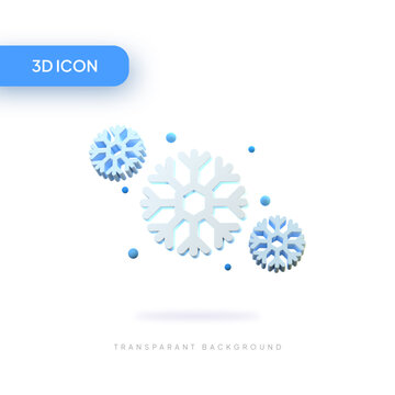 snowflake 3D Illustration Icon Pack Element
