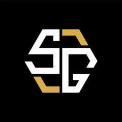 SG letter logo creative design.SG black monogram polygonal shape vector. SG unique design.
