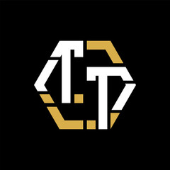 Obraz premium TT letter logo creative design.TT black monogram polygonal shape vector. TT unique design. 