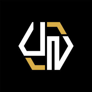 UN letter logo creative design.UN black monogram polygonal shape vector. UN unique design.
