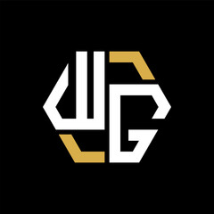 WG letter logo creative design.WG black monogram polygonal shape vector. WG unique design.
