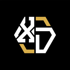 XD letter logo creative design.XD black monogram polygonal shape vector. XD unique design.
