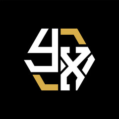 YX letter logo creative design.YX black monogram polygonal shape vector. YX unique design.
