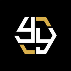 YY letter logo creative design.YY black monogram polygonal shape vector. YY unique design.
