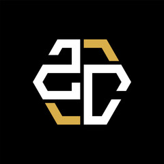 ZC letter logo abstract design. ZC unique design, ZC letter logo design on black background. ZC creative initials letter logo concept. ZC letter design.ZC
